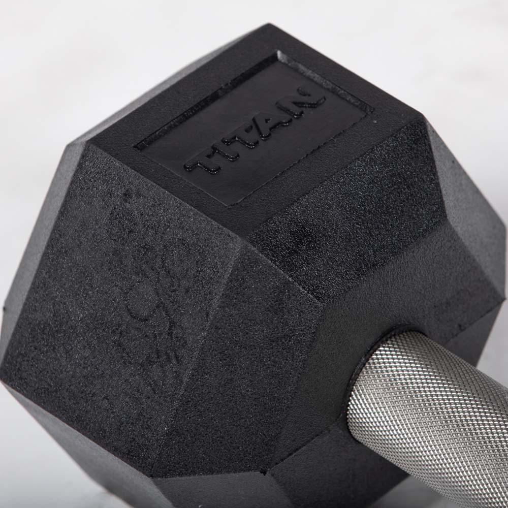 35 LB Straight Stainless Steel Hex Dumbbells - Image 4