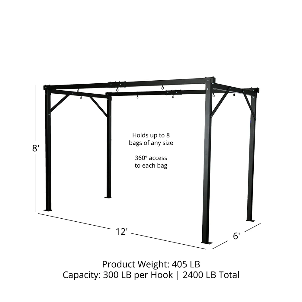 Heavy Bag Boxing Stand - Holds 8 Bags - Image 10