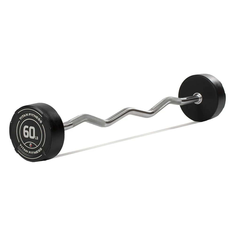 Scratch and Dent, 60 LB EZ Curl Fixed Urethane Barbell