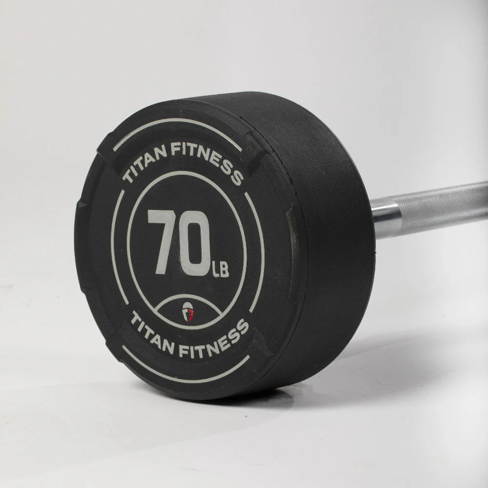 Scratch and Dent, 70 LB Straight Fixed Urethane Barbell - Image 7