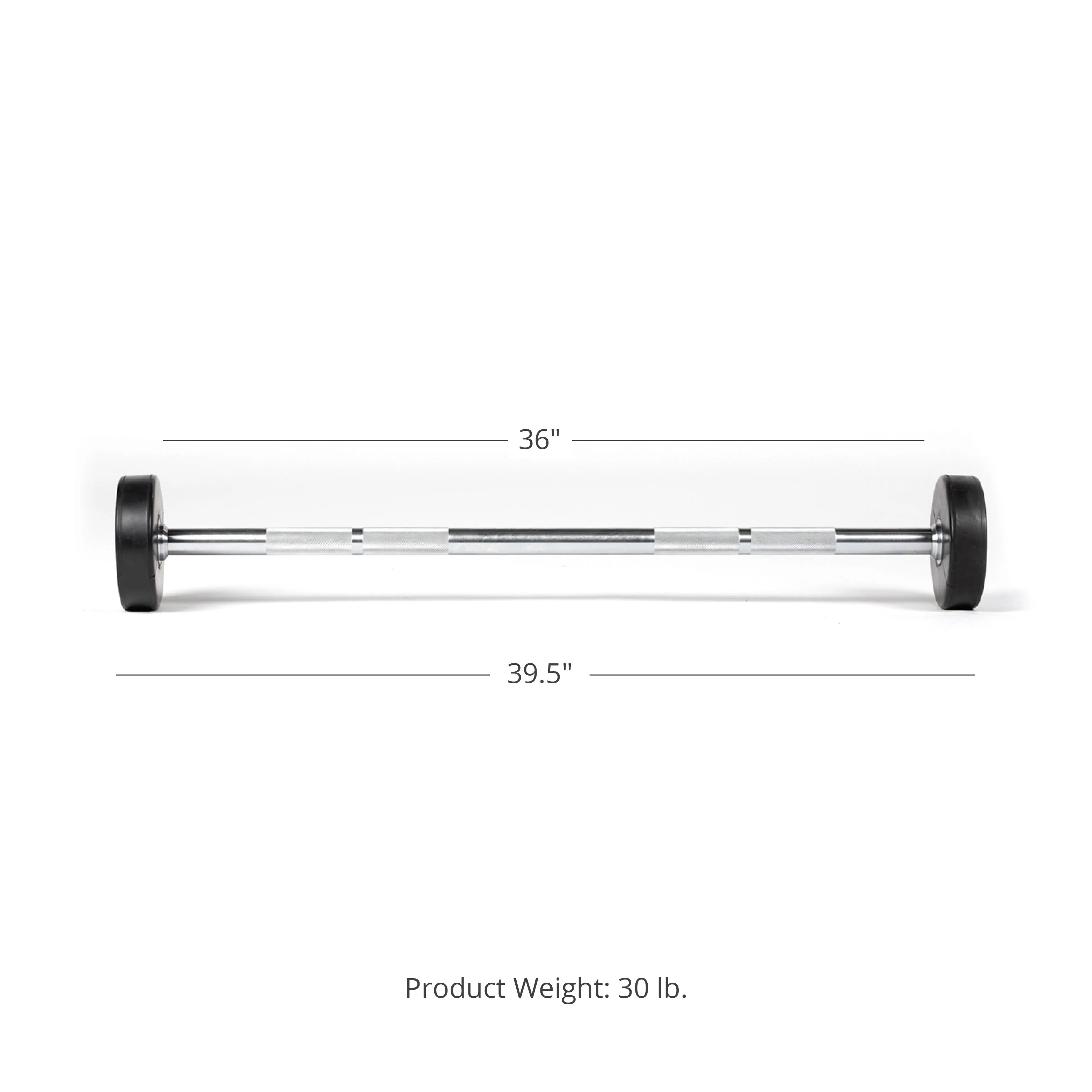 Scratch and Dent - Rubber Fixed Barbell | Straight | 30 LB - FINAL SALE - Image 5