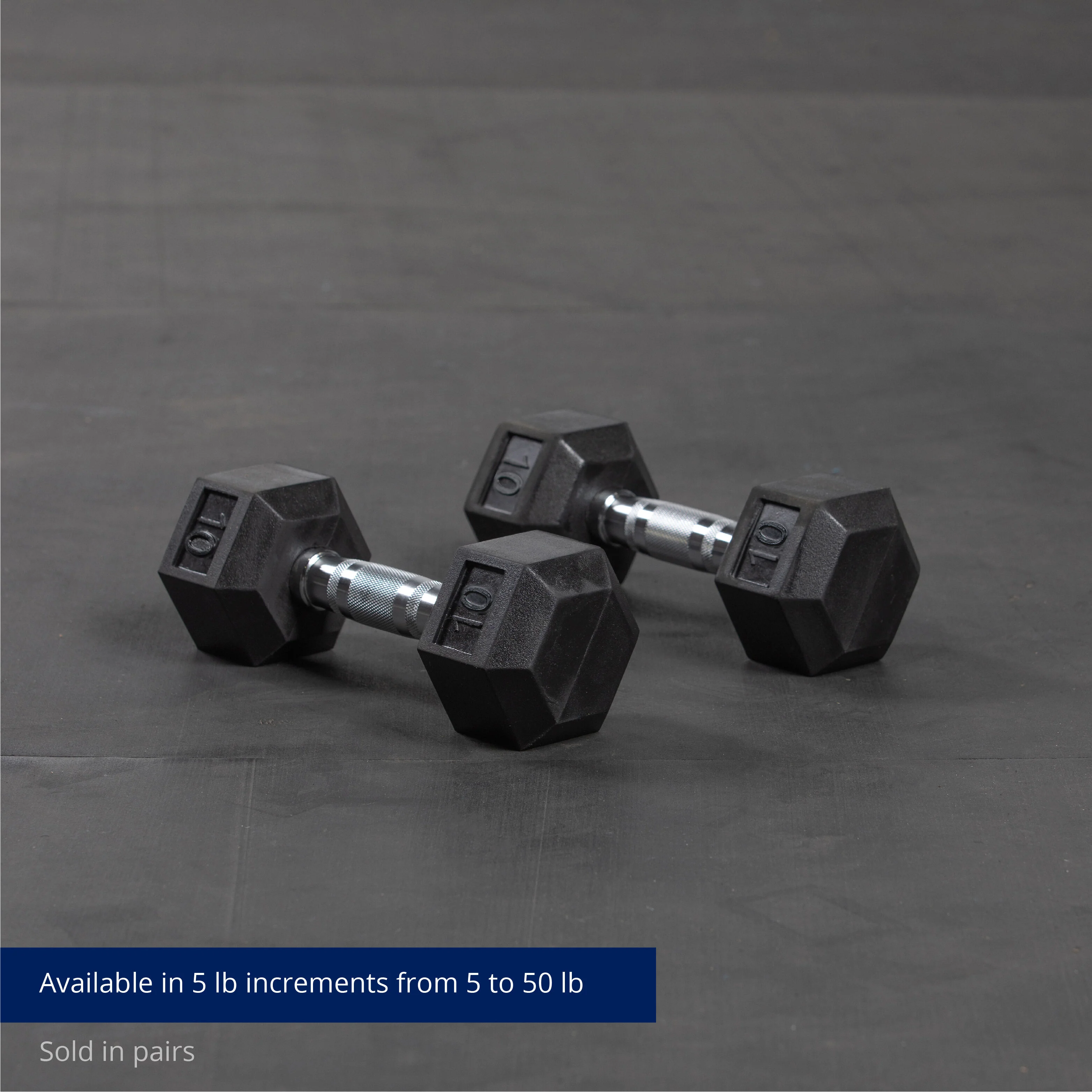 Scratch and Dent - 10 LB Rubber Hex Dumbbells - FINAL SALE - Image 2
