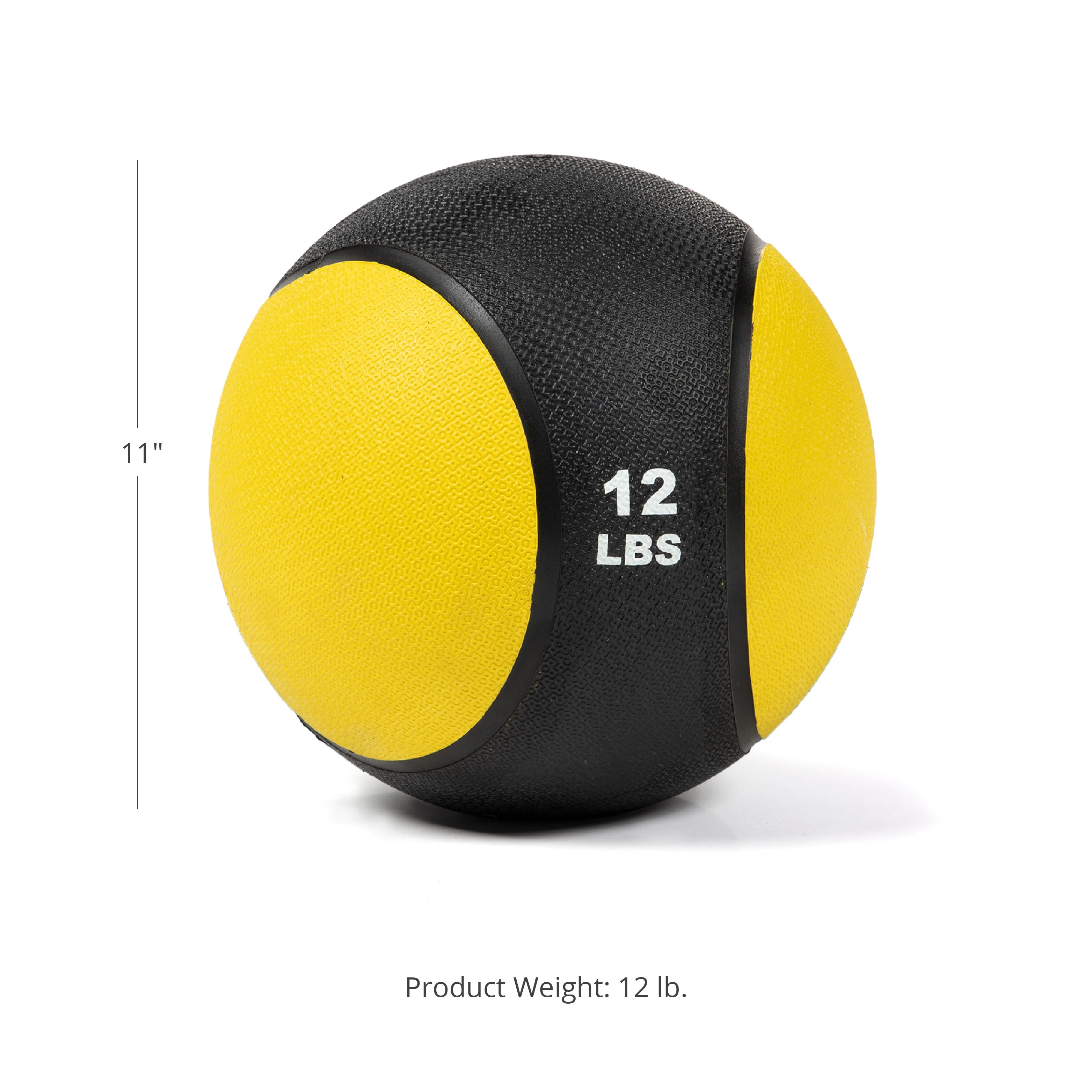 Scratch and Dent - 12lb Rubber Medicine Ball Yellow / Black - FINAL SALE - Image 12
