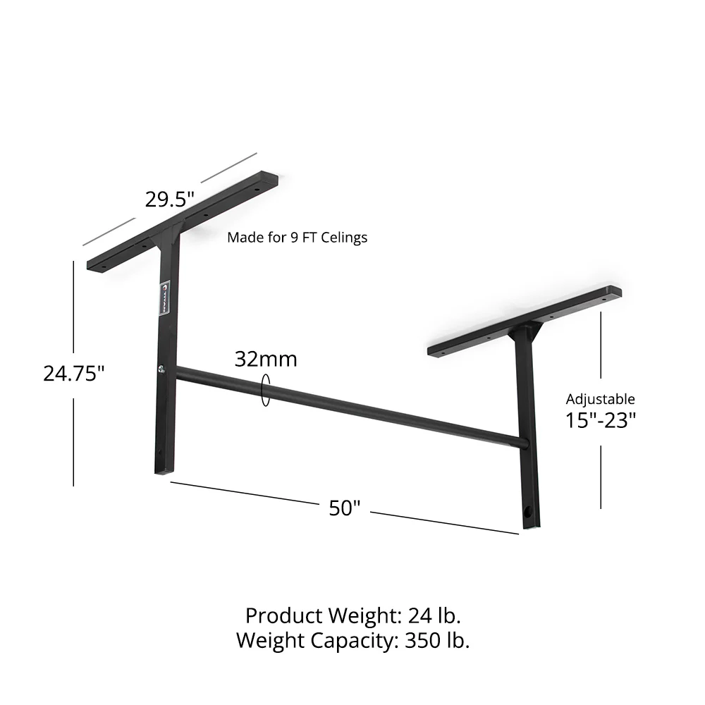 Scratch and Dent, Medium Adjustable Ceiling Wall-Mount Pull-Up Bar - Image 8